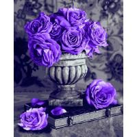 Картина по номерам на холсте ТРИ СОВЫ "Сиреневые розы" 40 x 50 см, краски, кисть RE-КХ_44193