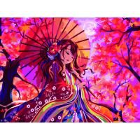 Картина по номерам на холсте ТРИ СОВЫ "Японское солнце" 30 x 40 см с акриловыми красками и кистями RE-КХ_44116