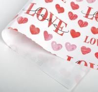 Бумага упаковочная глянцевая 70 x 100 см "LOVE" SIM-4572087