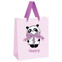 Пакет подарочный 26 x 32 x 12 см MESHU "PandaGift_Pink" отд. фольгой, матовая ламинация RE-MS_45822