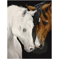 Картина по номерам на холсте ТРИ СОВЫ "Лошади" 30 x 40 см, краски, кисть RE-КХ3040_53830