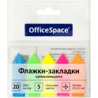 Флажки-закладки OfficeSpace 45 x 12 мм 20 л x 5 неоновых цветов, стрелки, европодвес RE-SN20_17794