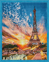 Алмазная мозаика: Эйфелева башня на закате 40 x 50 см CV-QA202805
