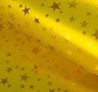Пленка голографическая "Звёзды" 70 см х 1 м, цвет жёлтый 1396748