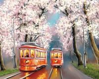 Картина по номерам: Романтика весенних трамваев 40 x 50 см CV-MG2418