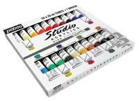 Набор акриловых красок PEBEO Studio Acrylics 20 цв х 20 мл с кистью 833421
