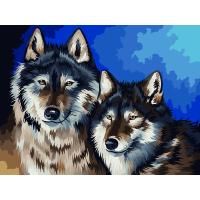 Картина по номерам на холсте ТРИ СОВЫ "Волки" 30 x 40 см, краски, кисть RE-КХ_44091