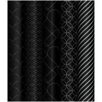 Упаковочная бумага глянцевая MESHU "Pattern on black" 1л. 70 x 100 см 80 г/м2, ассорти RE-MS_53487