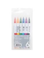 Набор маркеров с кистью Clean Color Real Brush 6 шт MPRB-6000A/6V