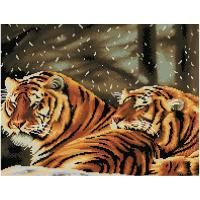Алмазная мозаика ТРИ СОВЫ "Тигриная любовь" 40 x 50 см, холст на подрамнике RE-АМП4050_52963