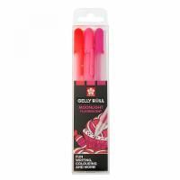 Набор гелевых ручек SAKURA Gelly Roll Moonlight 3 цветов: флуоресцентный киноварь розовый маджента розовая MPPOXPGBMOO3A