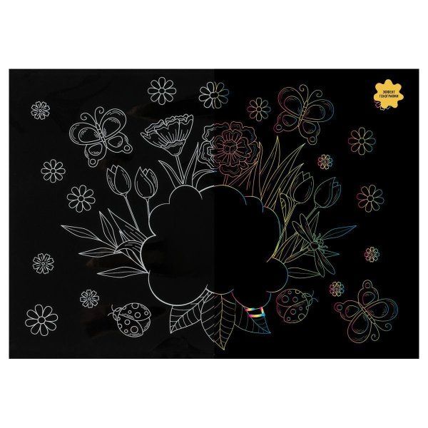 Гравюра с голографическим эффектом ТРИ СОВЫ А5 "Открытка. Цветы" RE-GA5_49957 Гравюра с голографическим эффектом ТРИ СОВЫ А5 "Открытка. Цветы" RE-GA5_49957