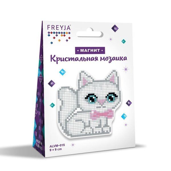 Кристальная (алмазная) мозаика ФРЕЯ магнит "Котенок с бантом" 9 х 9 см ALVM-015 Кристальная (алмазная) мозаика ФРЕЯ магнит "Котенок с бантом" 9 х 9 см ALVM-015